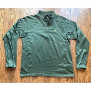 Outdoor Research Radiant Pullover Fleece Mens Medium Green Waffle Thermal Zip